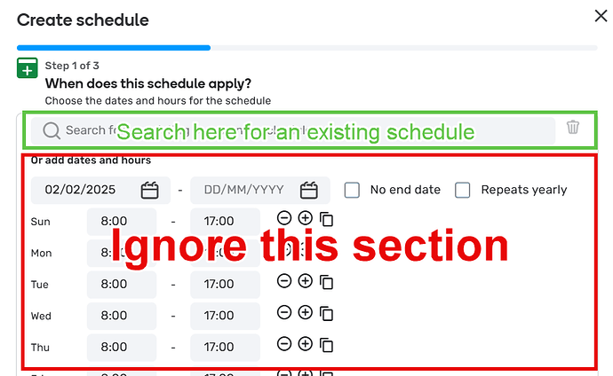 Step 1  - Search here/ignore this