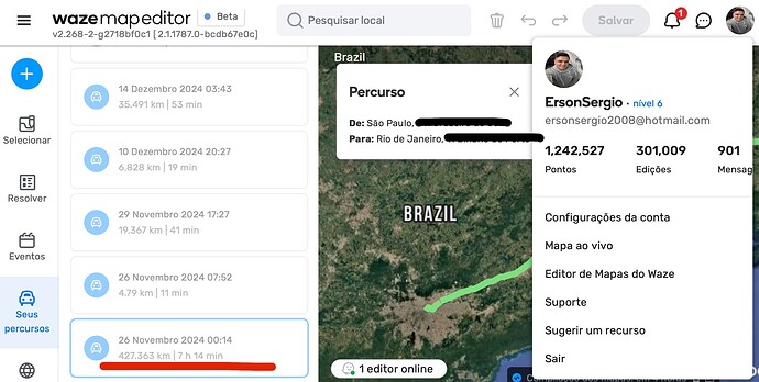 Percurso