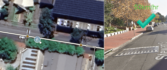 Standard speed bump 50km/hr zone