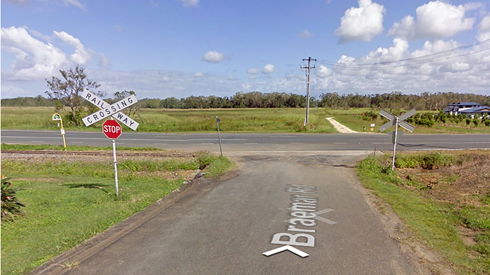 Rail Crossing With Static Signage