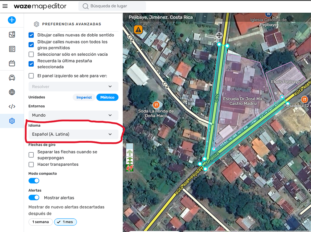 Bad text layout in school zone alerts (WME in Spanish and Spanish A