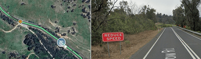 Red reduce speed sign