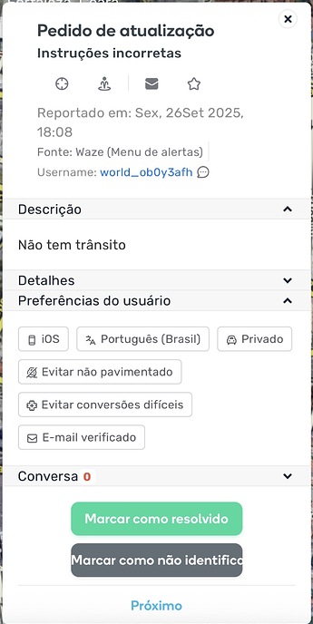 Nomes de Usuário em Pedidos de Atualização