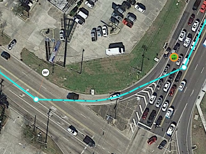 Turn replacement AGCs start at the gore, not at the solid white line