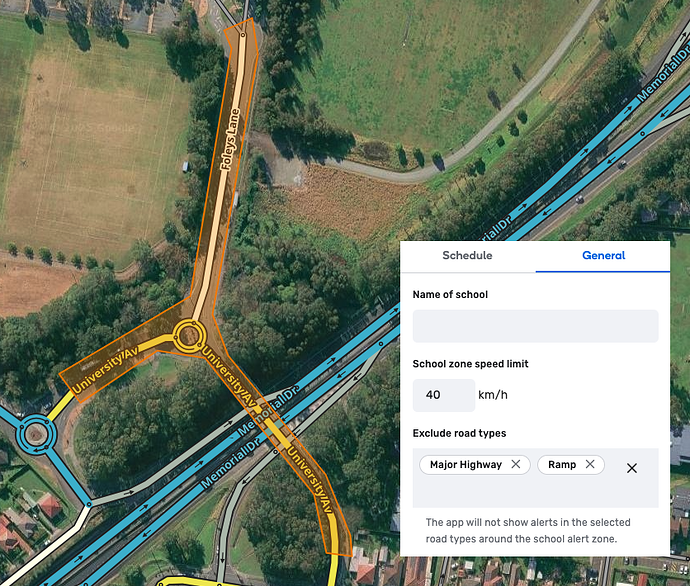 School Zone Segment Exclusion