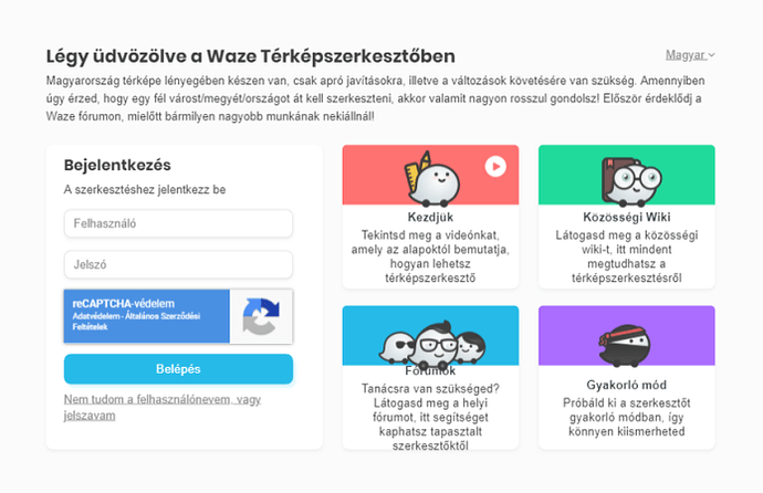 Bejelentkező felület