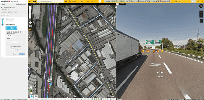 Esempio: interconnessione tra autostrade con 3+2 corsie