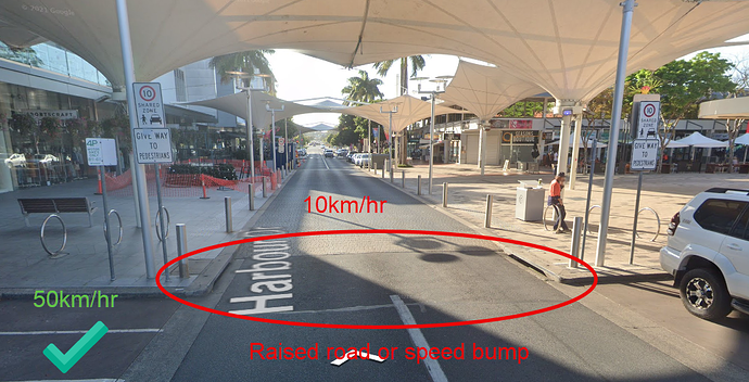 Raised intersection shared traffic zone