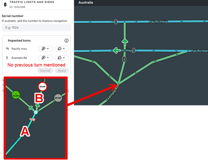 No previous ramp was detected because of segment angle, which is the expected behaviour