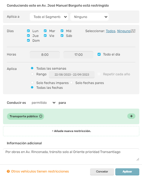 Restricción conducción Av. José Manuel Borgoño - Maipú.png