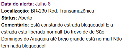 Interdição BR230 PA UR