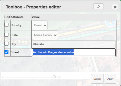 Toolbox Properties editor