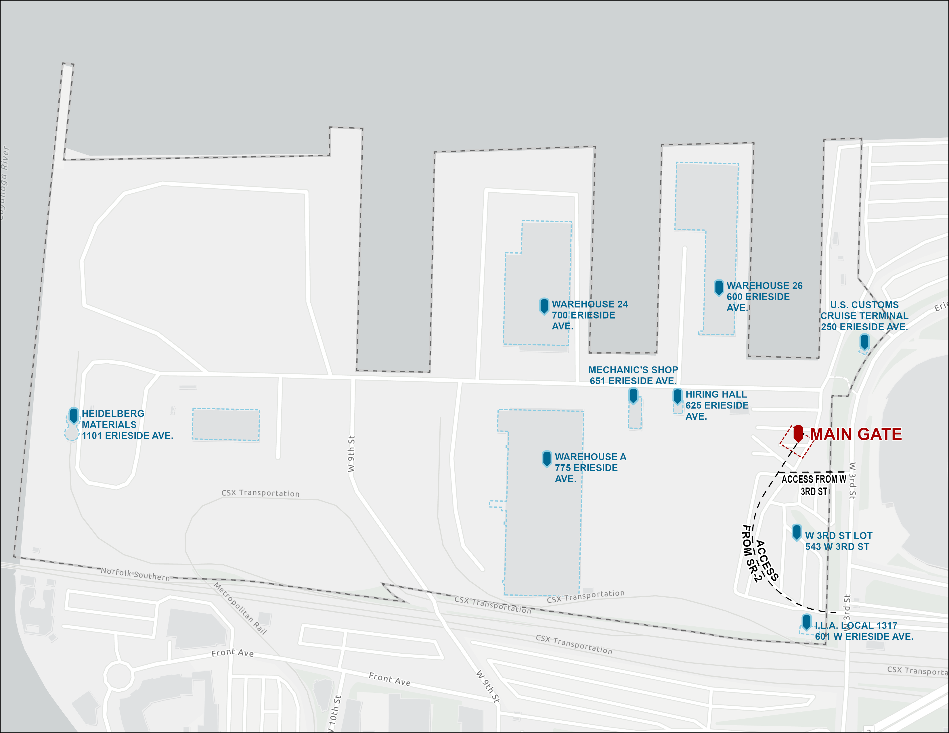 Port of Cleveland General Cargo Terminal Correct Addresses and Routing.png