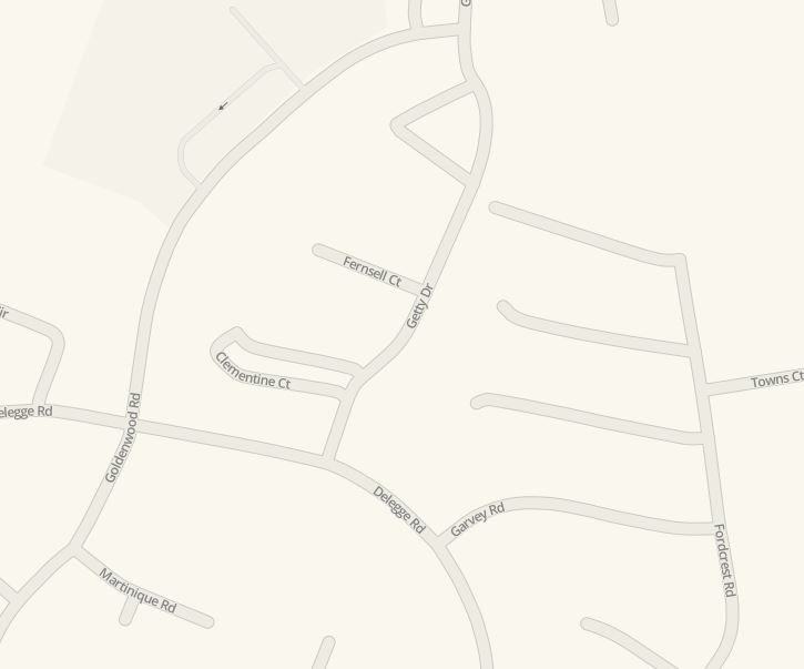Waze map of Fernsell Court, Rosedale MD.JPG