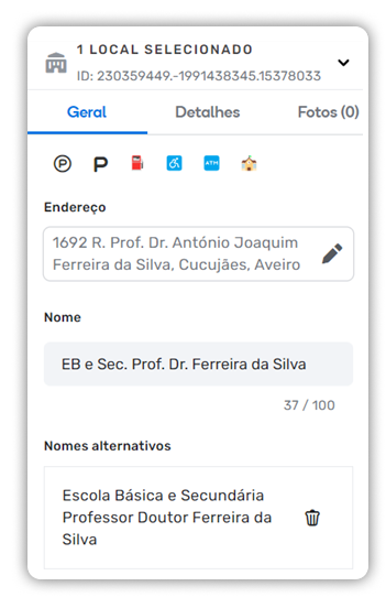 Escola - Nome Principal e Secundário